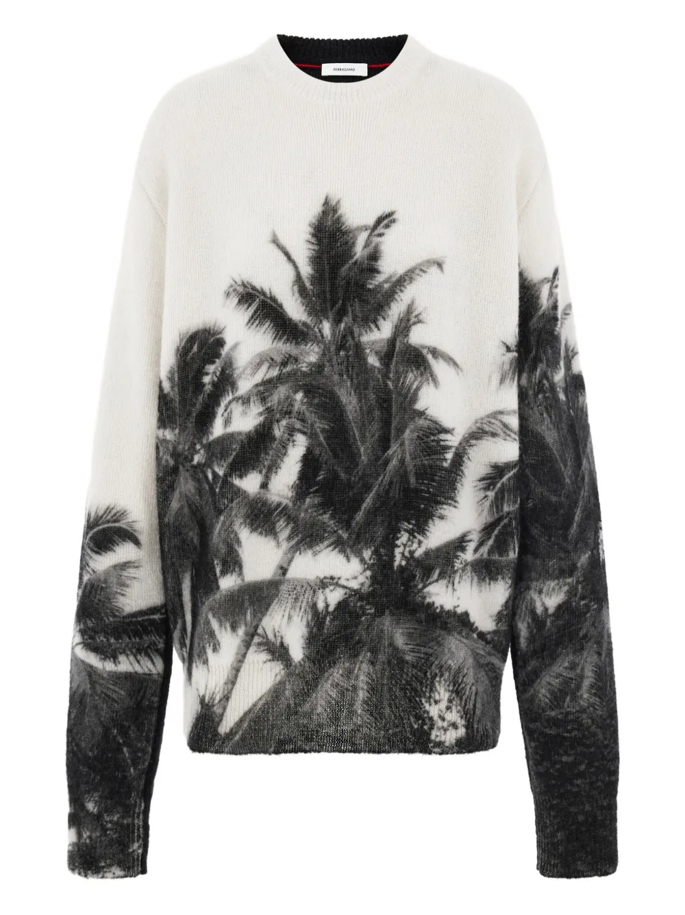 Ferragamo Sweater met palmboomprint Wit