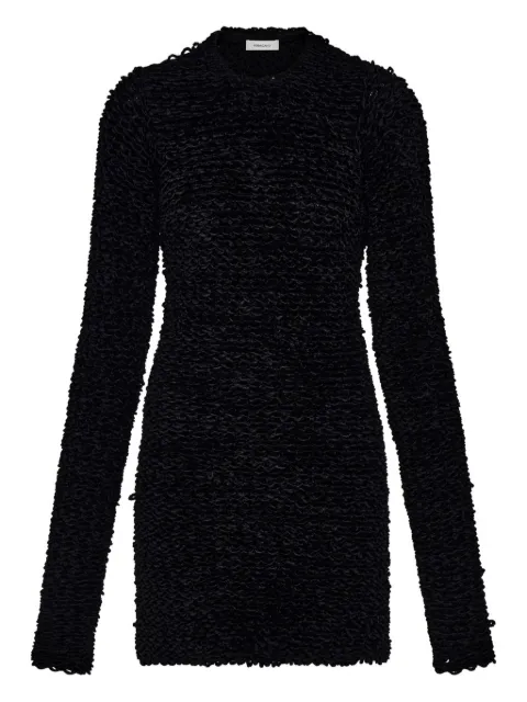 Ferragamo astrakhan-effect long-sleeve mini dress