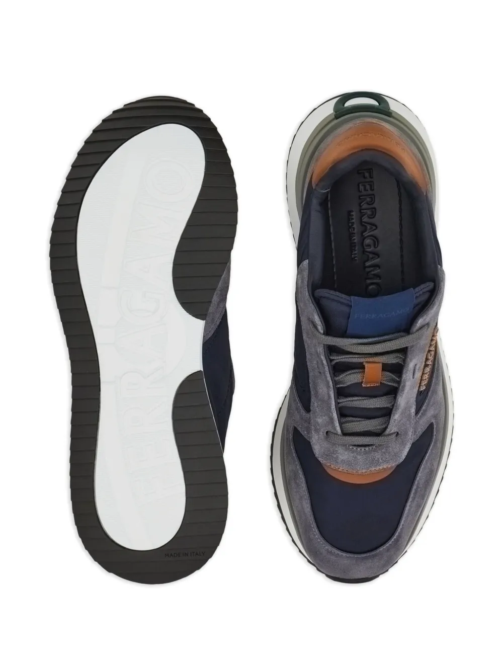 Ferragamo suede leather sneakers Blue