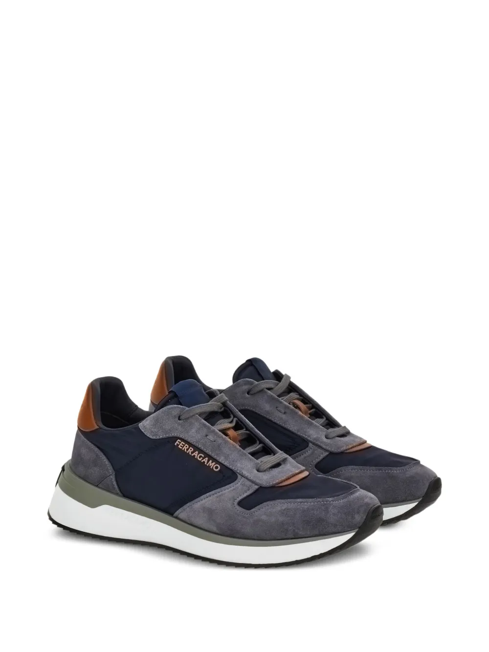 Ferragamo suede leather sneakers Blue