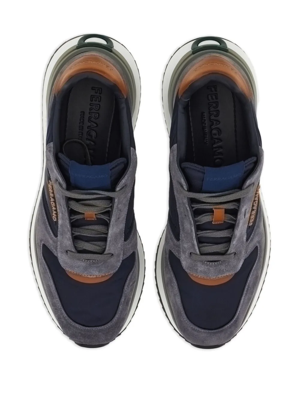 Ferragamo suede leather sneakers Blue