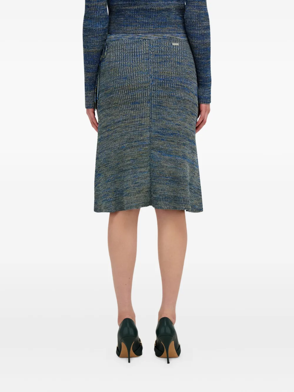 Ferragamo Gebreide rok met gestrikte zijkant Blauw