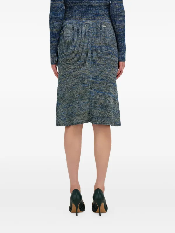 フェラガモ　ネイビー　ニットスカート Ferragamo サイドタイ ニットスカート | ブルー | FARFETCH JP