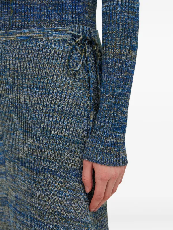 Ferragamo サイドタイ ニットスカート | ブルー | FARFETCH JP