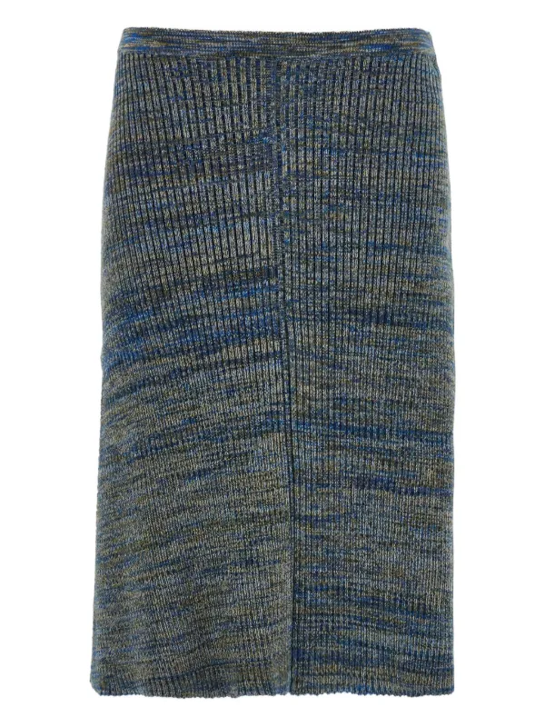 Ferragamo サイドタイ ニットスカート | ブルー | FARFETCH JP