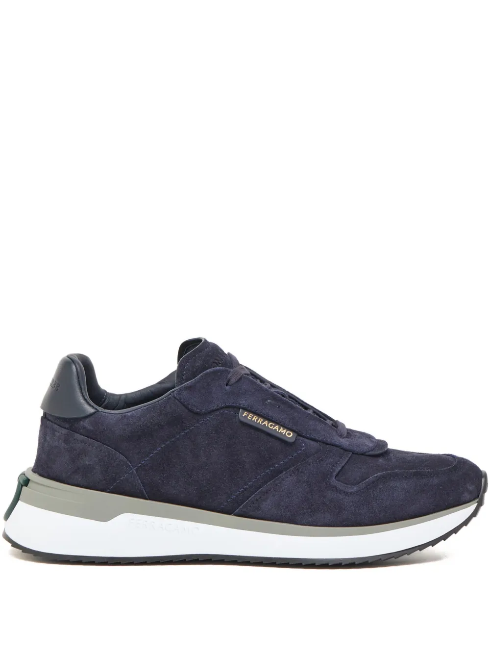 Ferragamo suede low-top sneakers Blue