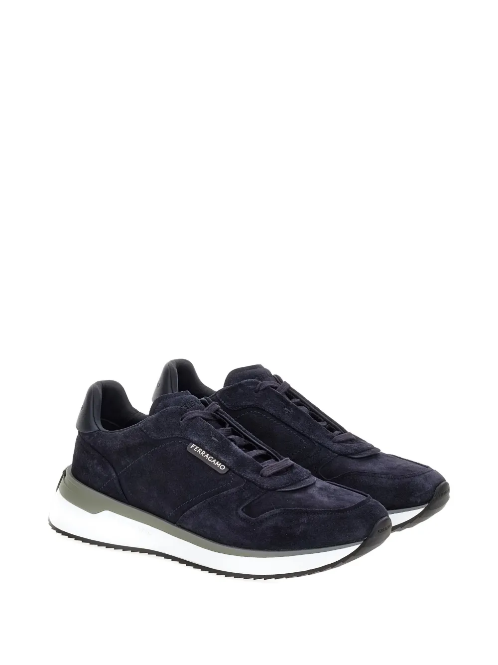 Ferragamo suede low-top sneakers Blue