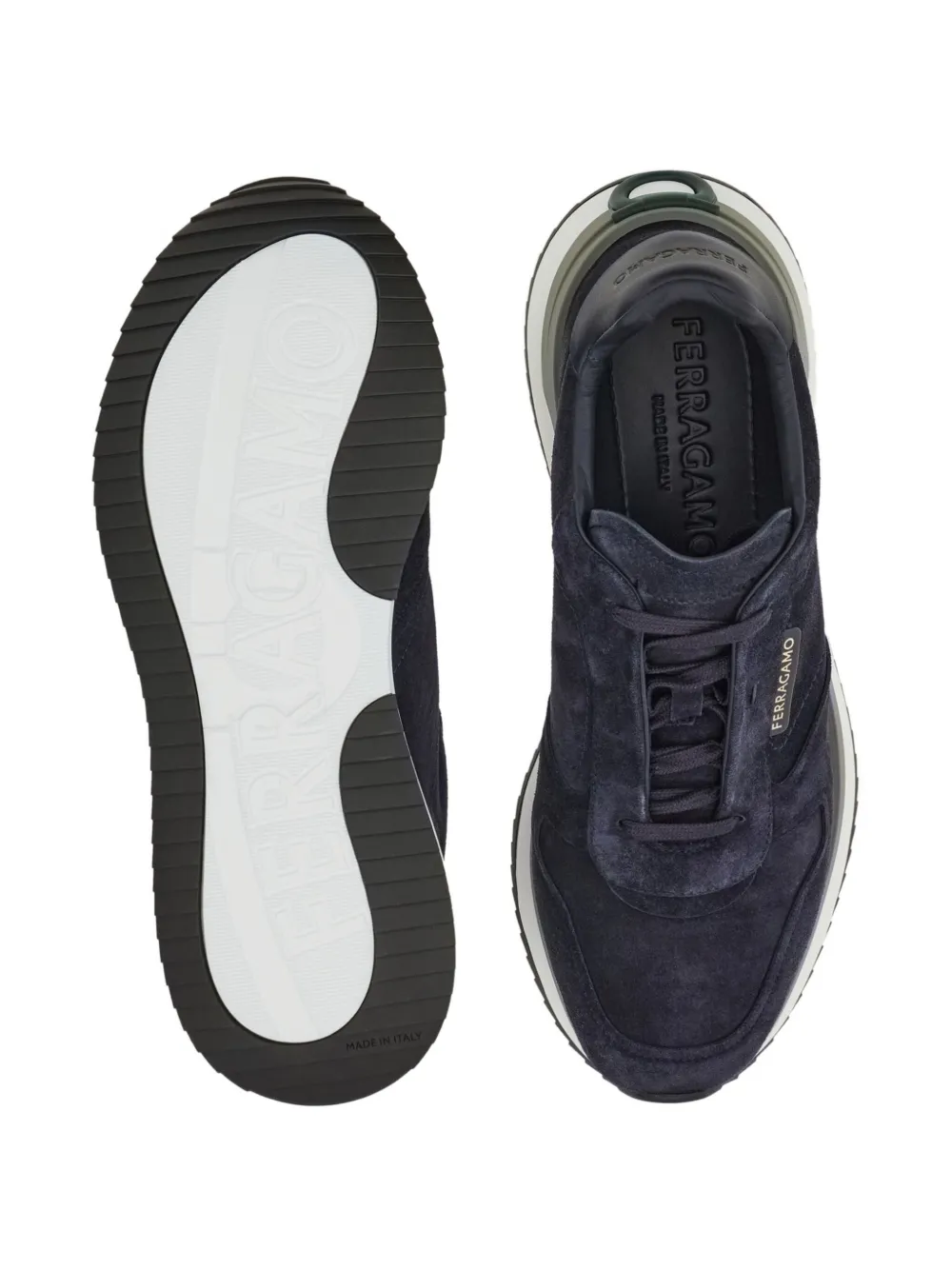 Ferragamo suede low-top sneakers Blue