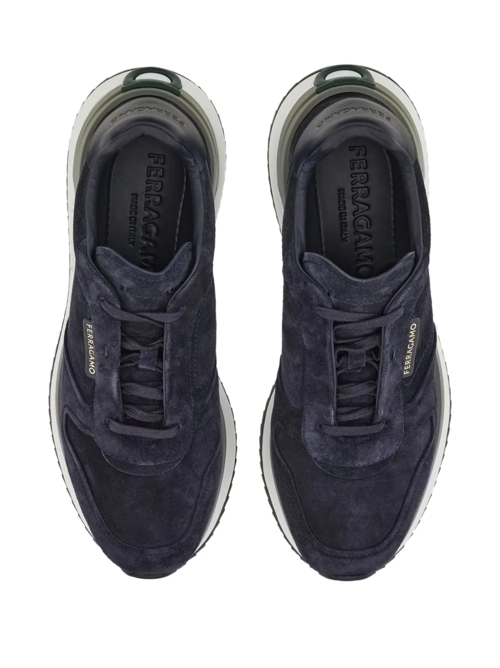 Ferragamo suede low-top sneakers Blue