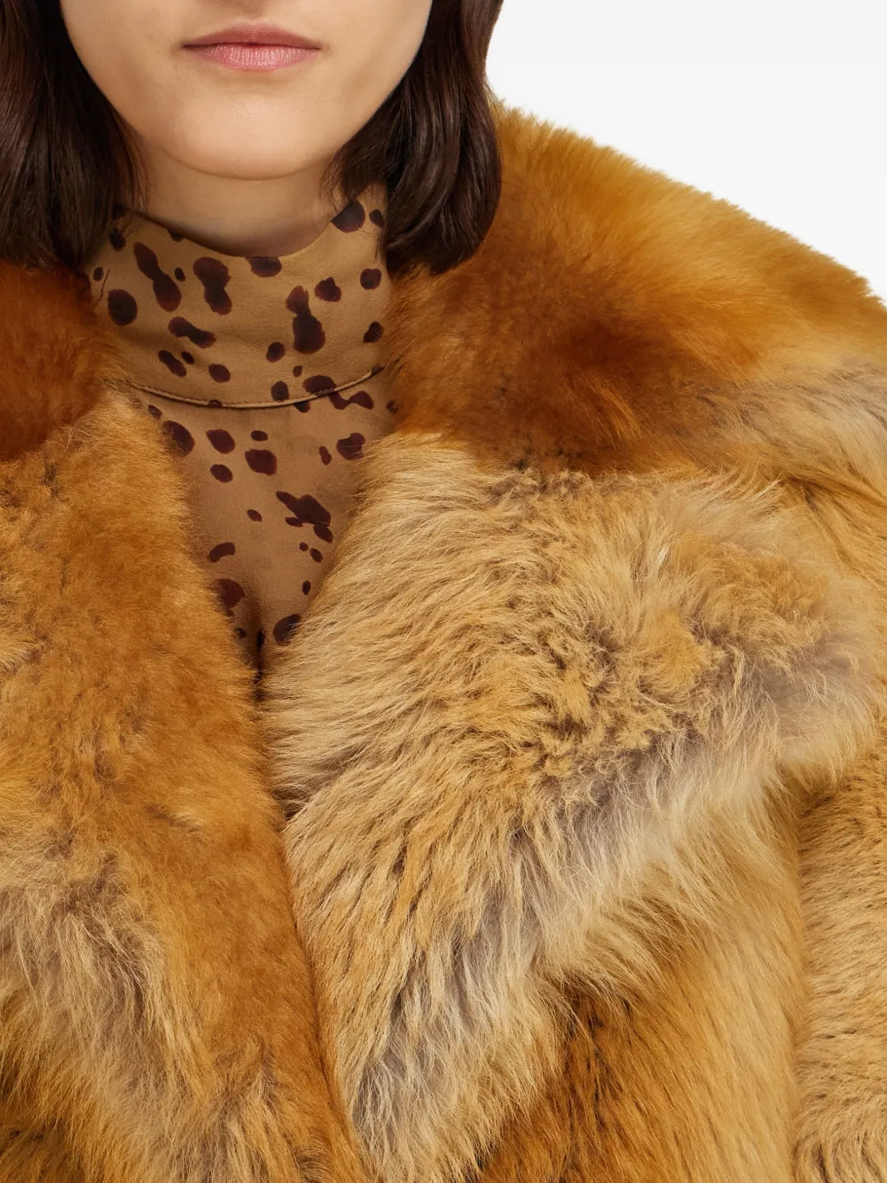 皮毛一体羊毛大衣