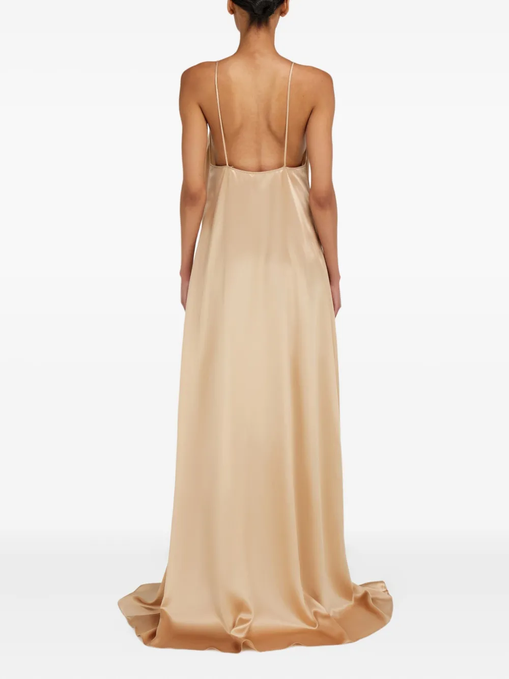 Ferragamo V-neck Maxi Dress In Orange