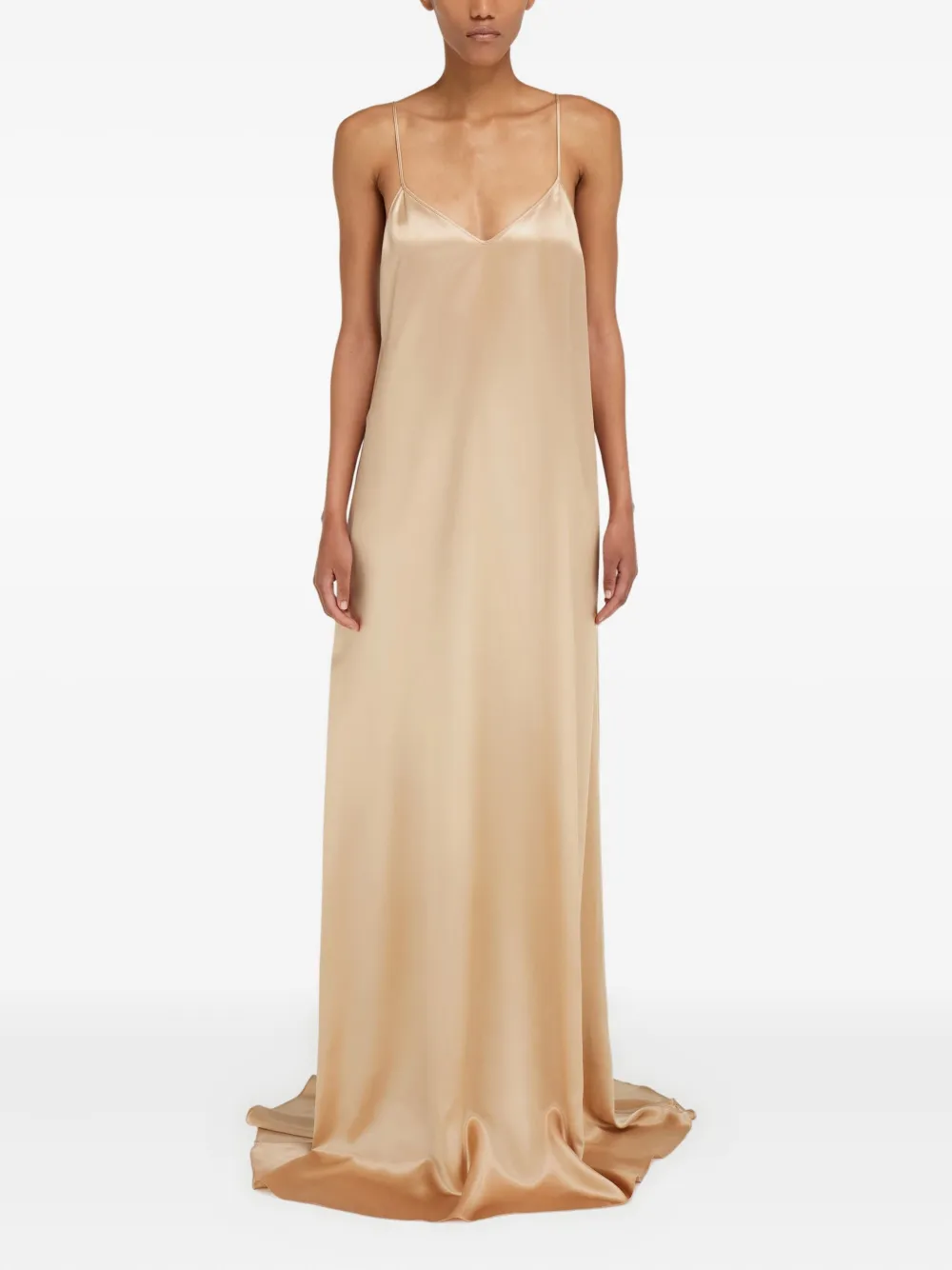 Ferragamo Maxi-jurk met V-hals - Beige