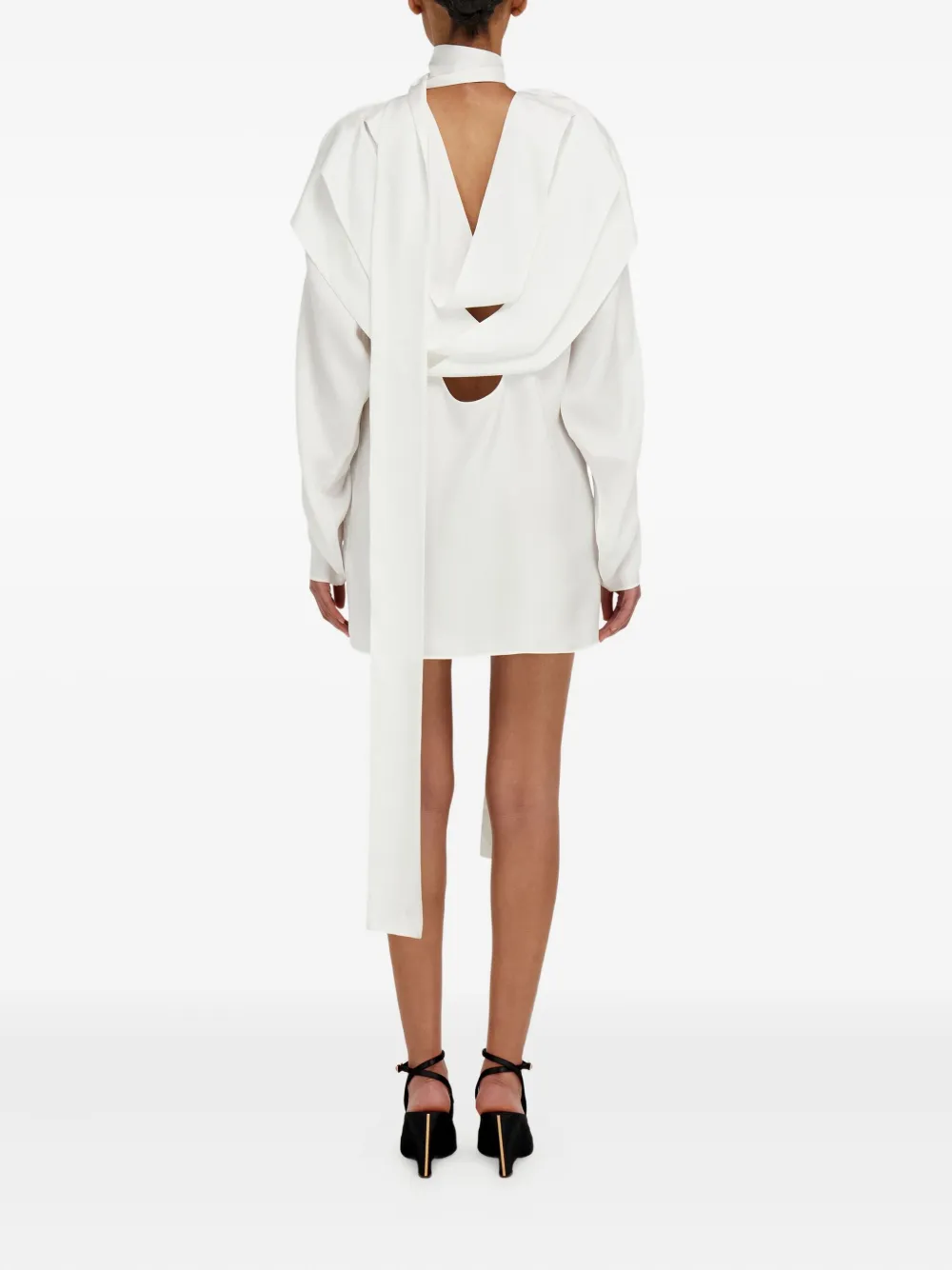 Ferragamo Mini-jurk met hoge hals - Wit