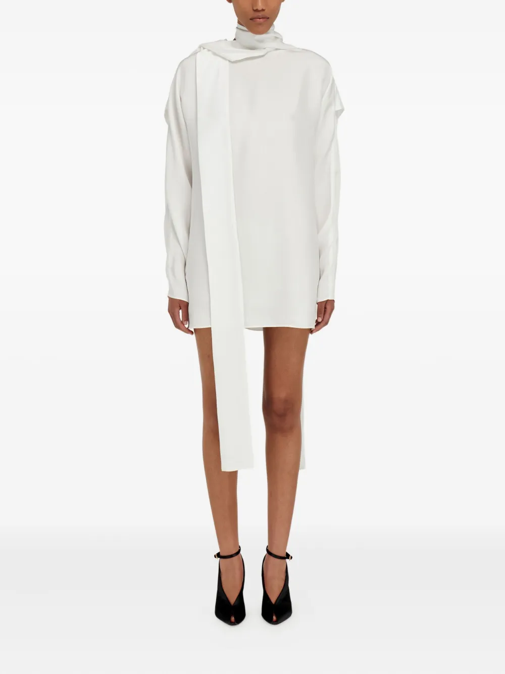 Ferragamo Mini-jurk met hoge hals Wit