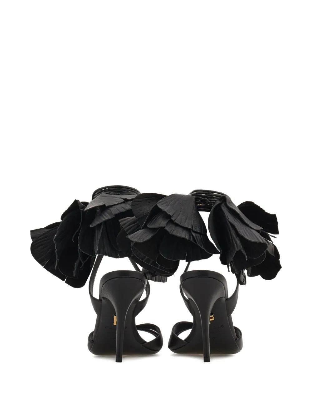 Ferragamo 90mm flower-embellished leather sandals Black
