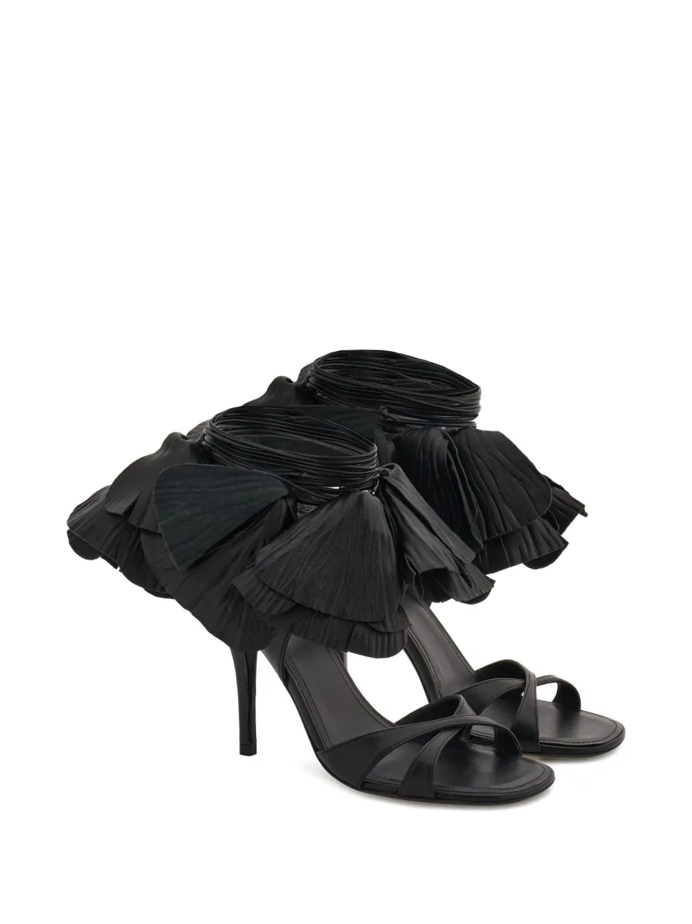 Ferragamo 90mm flower-embellished leather sandals | Heeled Sandals | Image 2