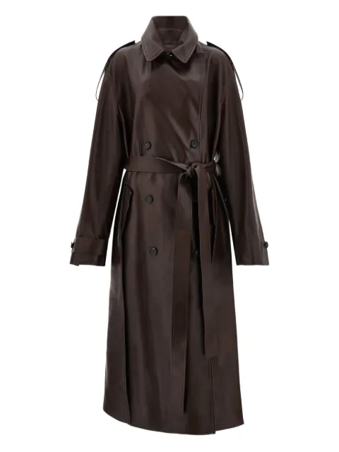 Ferragamo belted leather trench coat