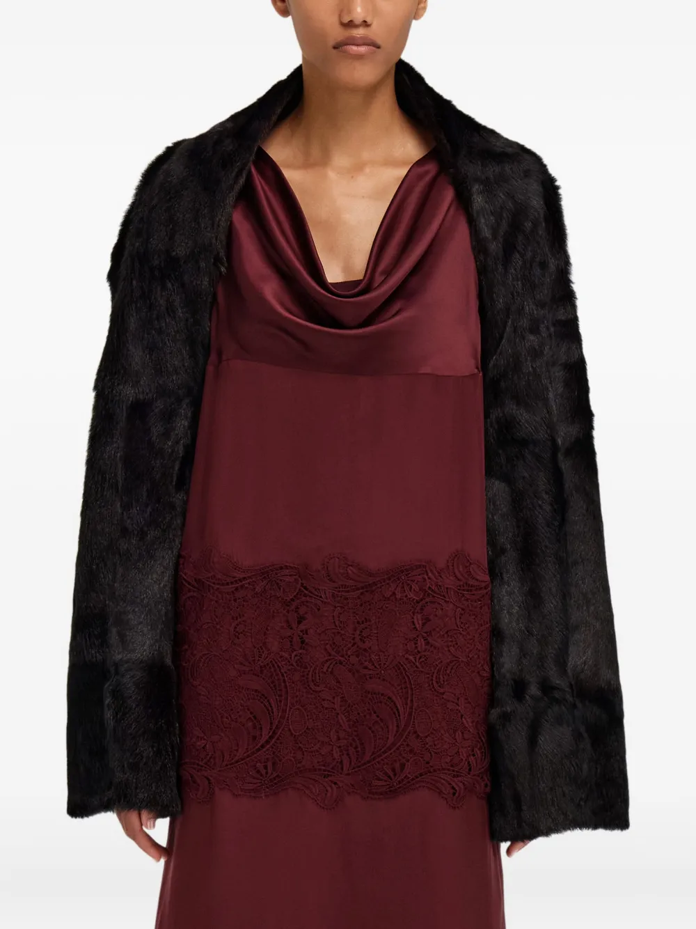 Ferragamo Lammy coat Zwart