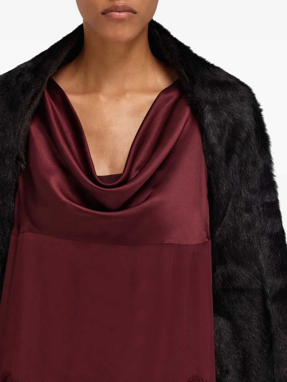 Ferragamo Lammy coat Zwart