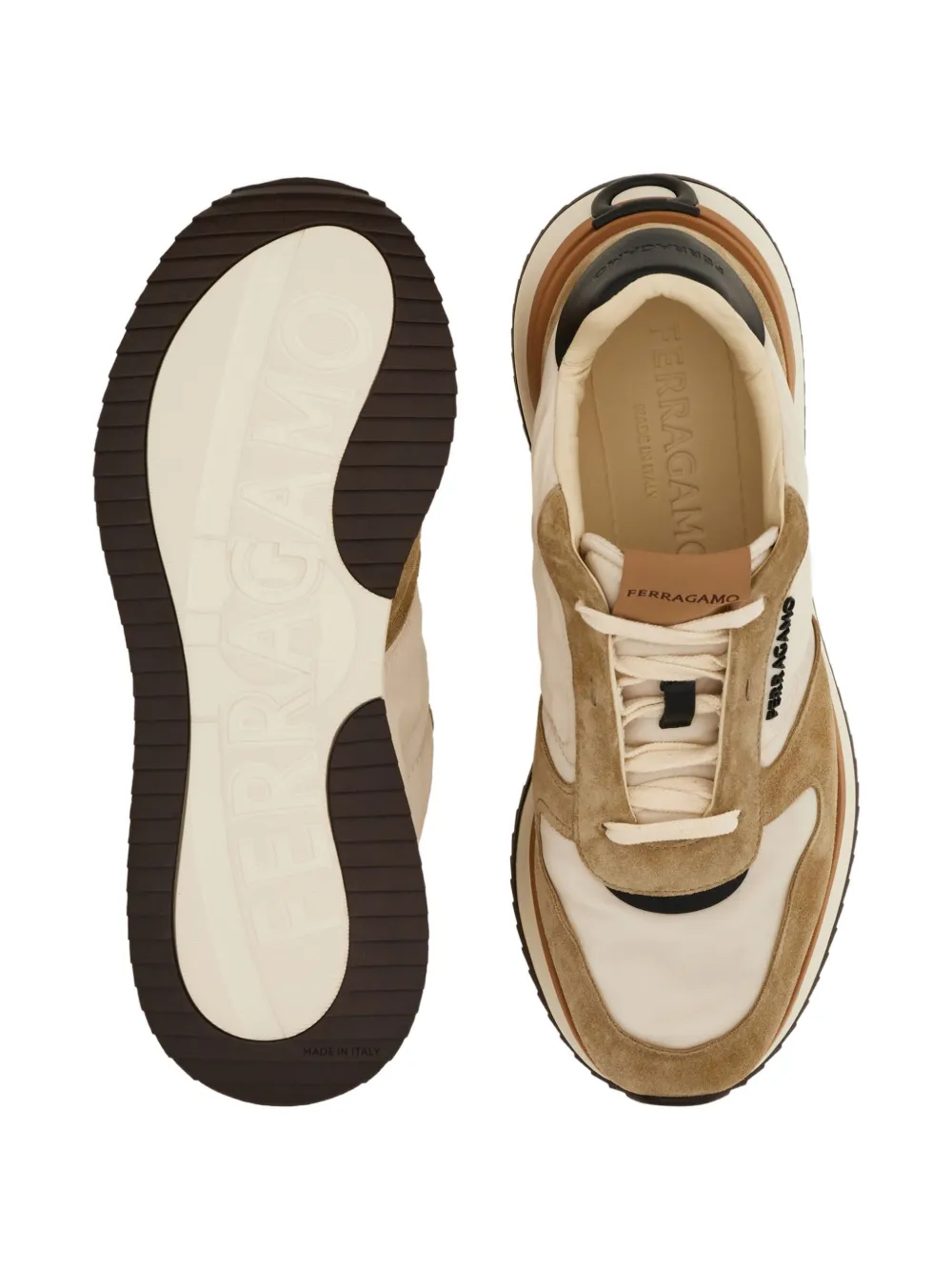 Ferragamo Suède-leren sneakers Beige