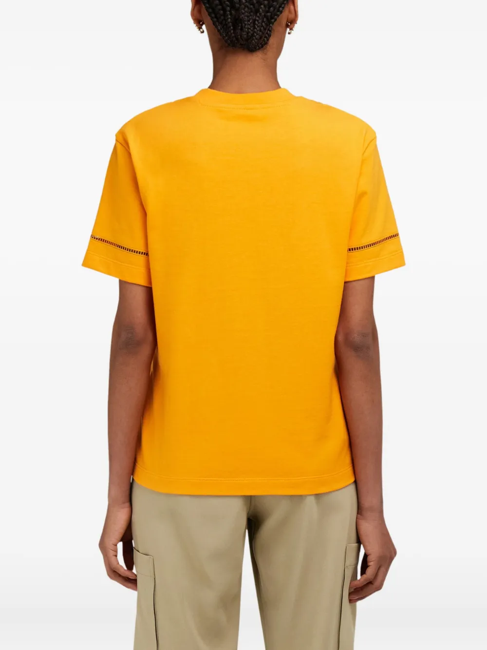 Ferragamo T-shirt met logo en ronde hals Geel