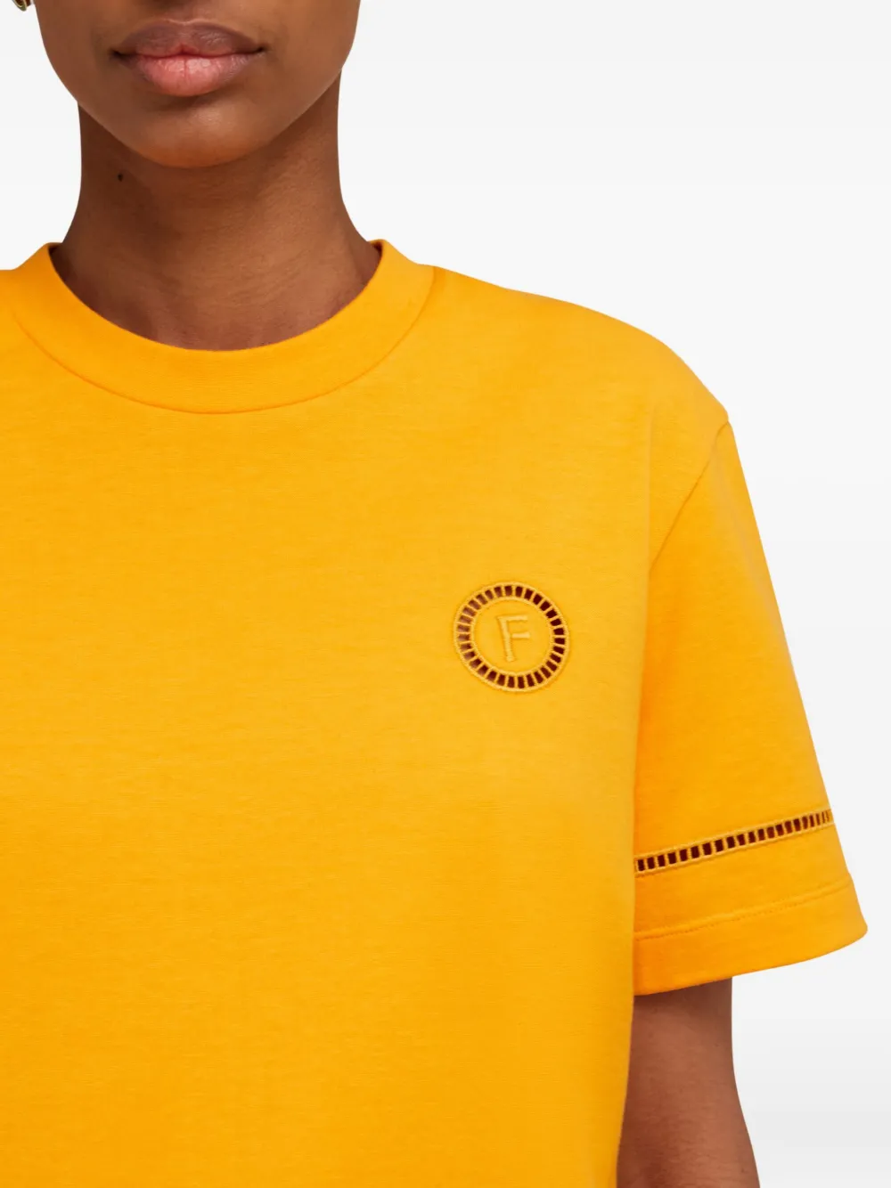 Ferragamo T-shirt met logo en ronde hals Geel