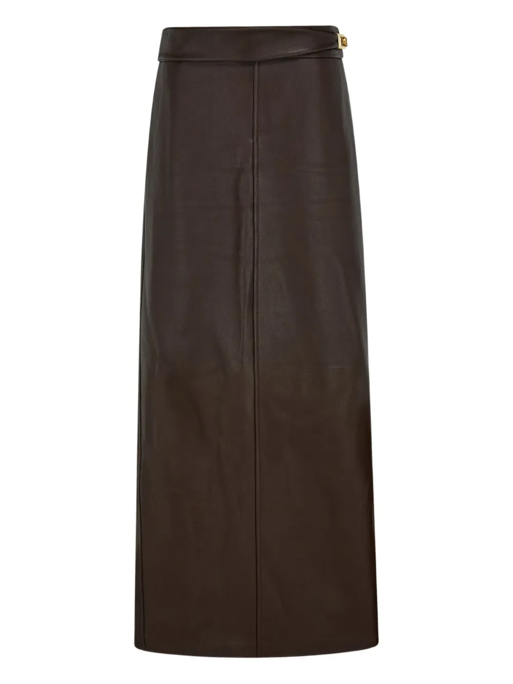 Ferragamo leather slit maxi skirt | Brown | Image 1
