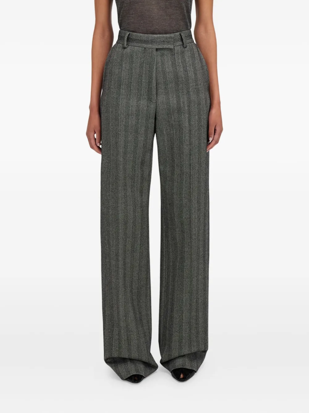 Ferragamo Broek met chevron-patroon Zwart