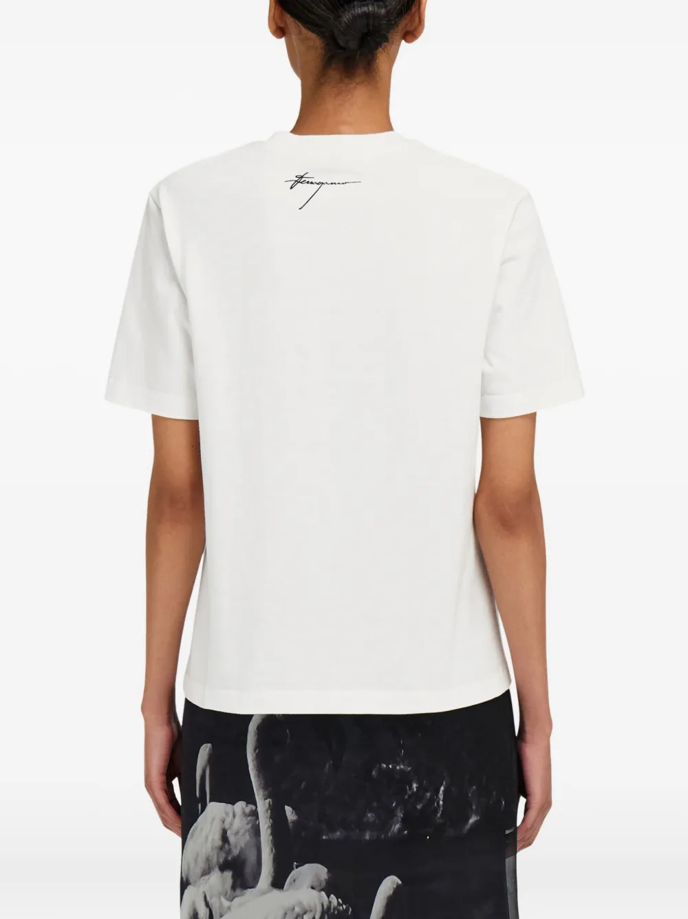Ferragamo Palm-tree Print T-shirt In White