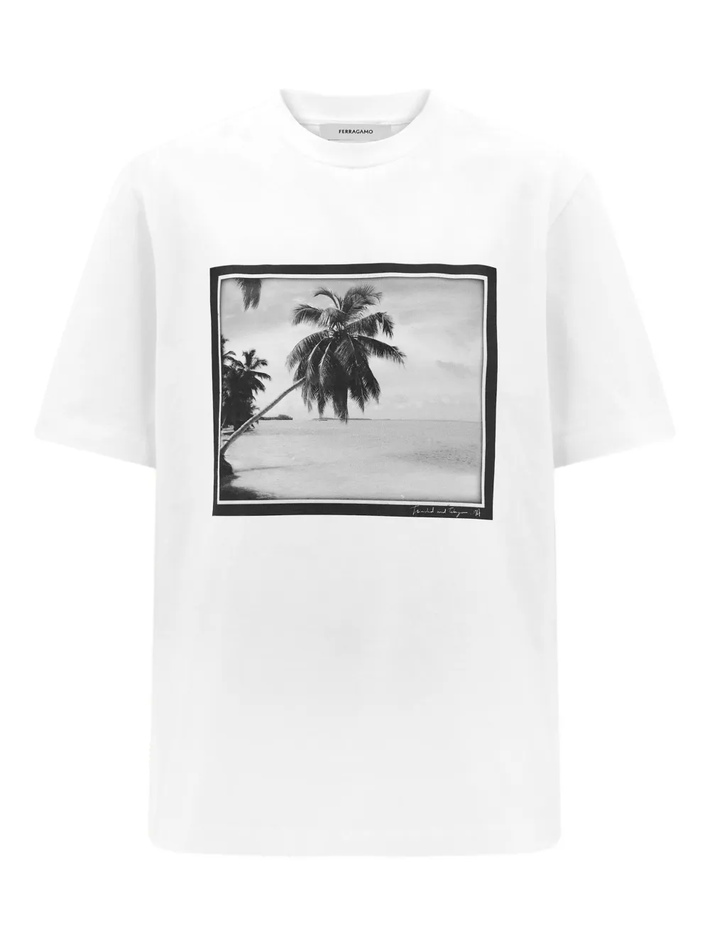 Ferragamo palm-tree print T-shirt | White | Image 1