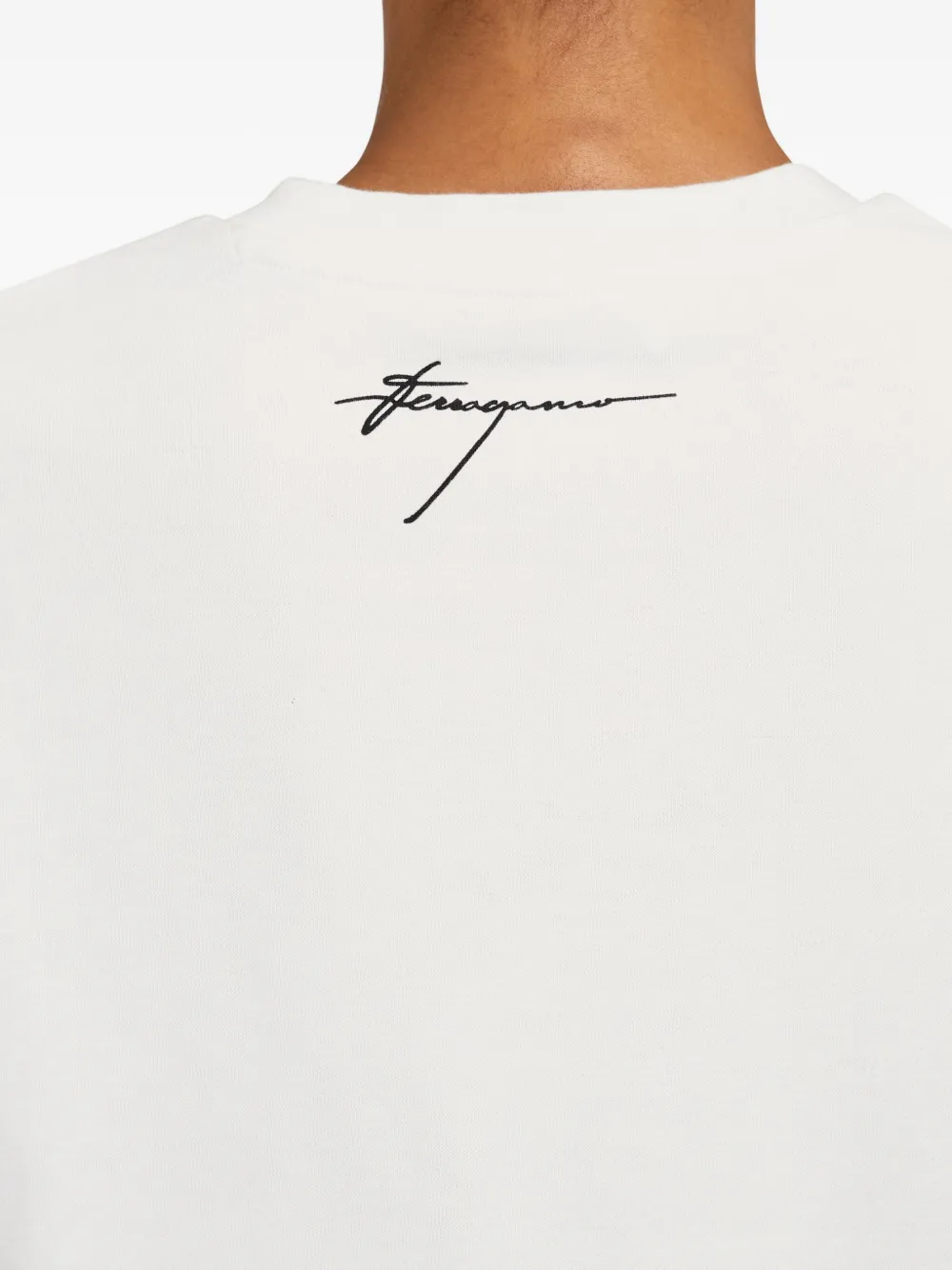 Ferragamo Palm-tree Print T-shirt In White