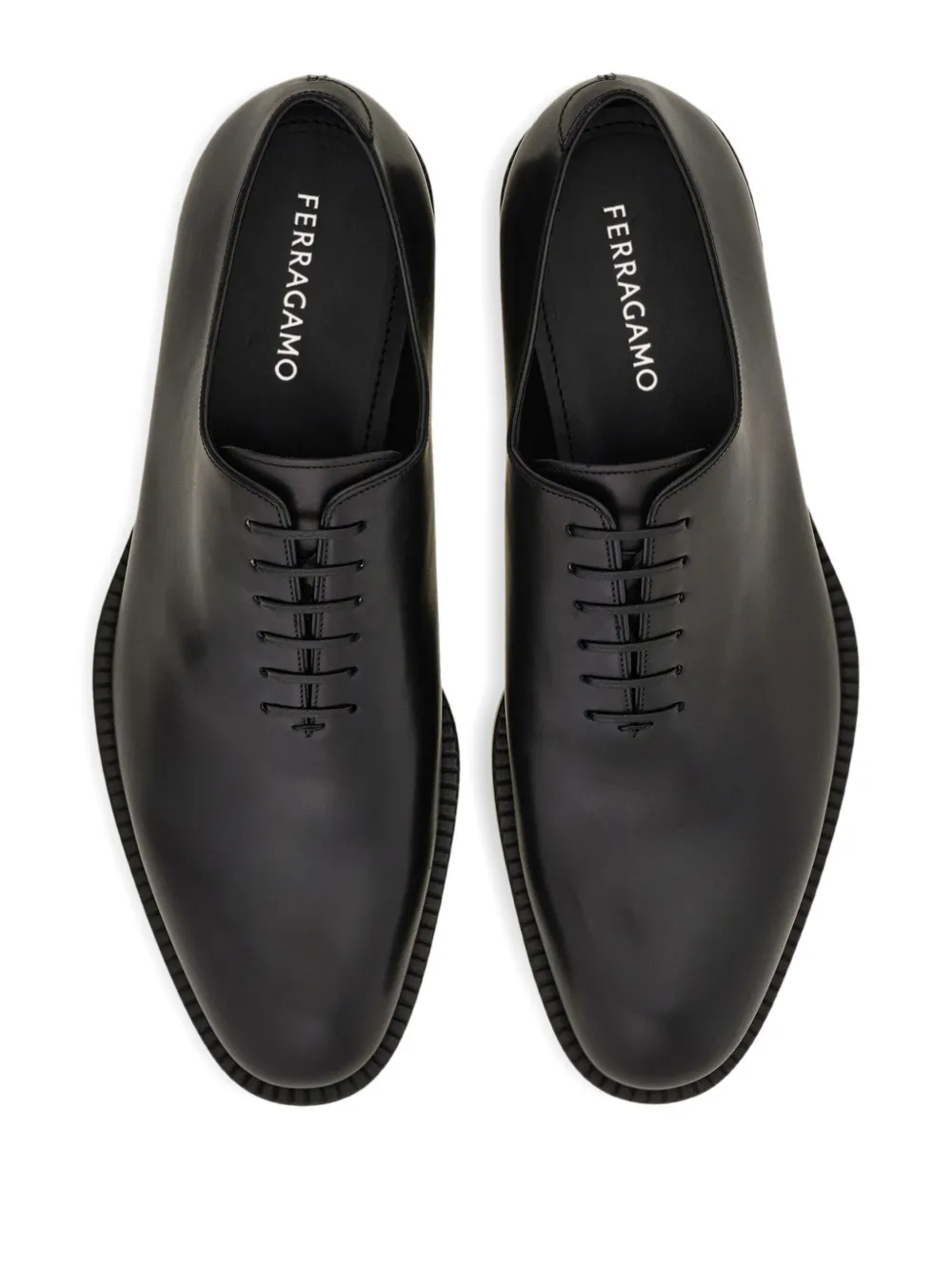 Ferragamo leather oxford shoes Black