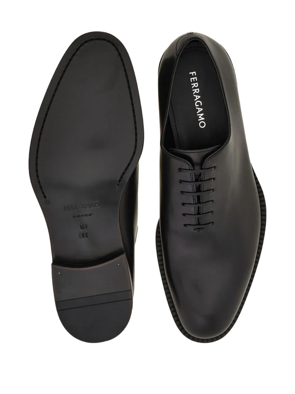 Ferragamo leather oxford shoes Black