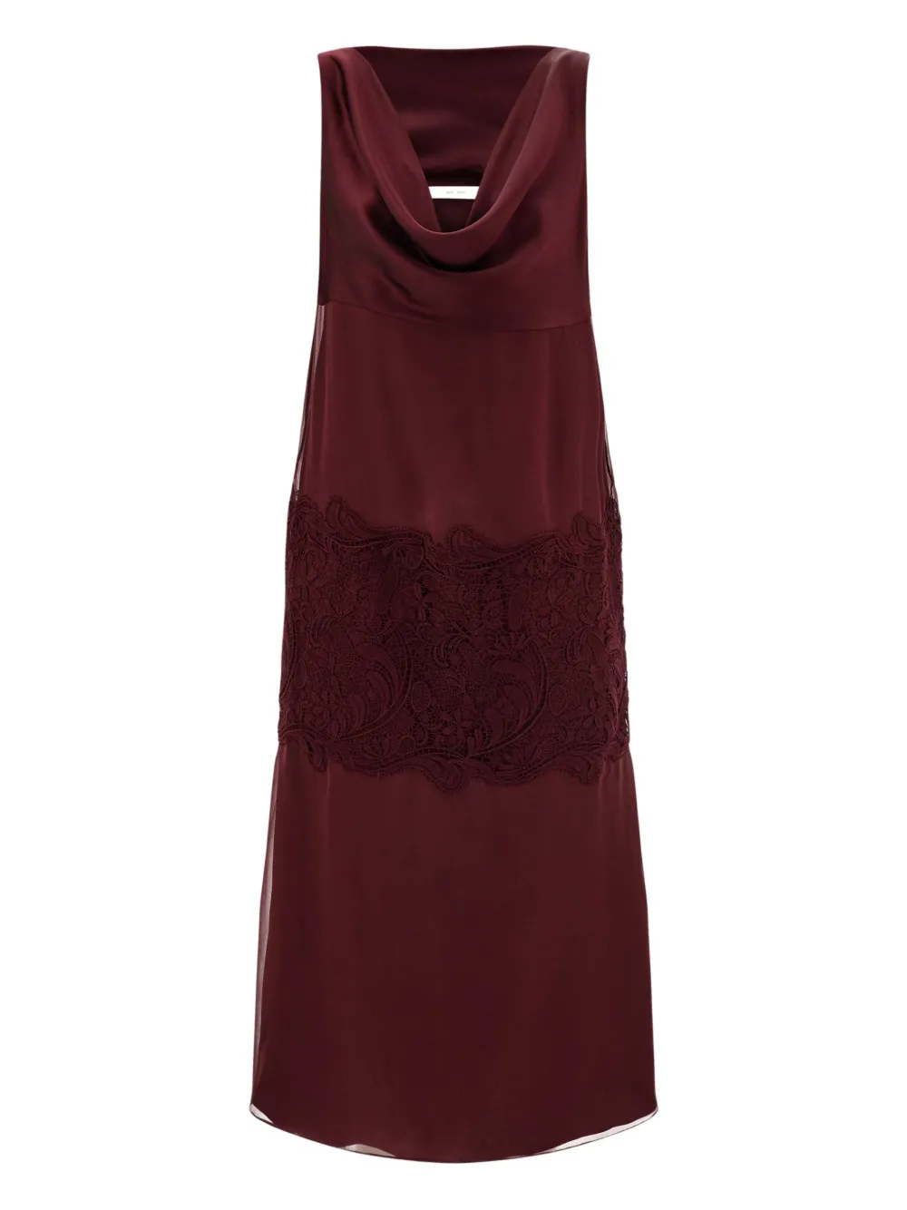 Ferragamo Midi-jurk met col en kant Rood