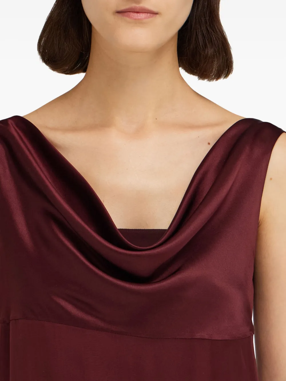 Ferragamo Midi-jurk met col en kant Rood