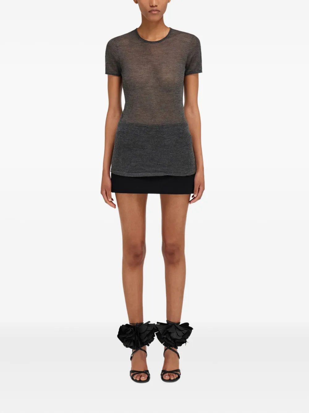 Ferragamo T-shirt met ronde hals Grijs