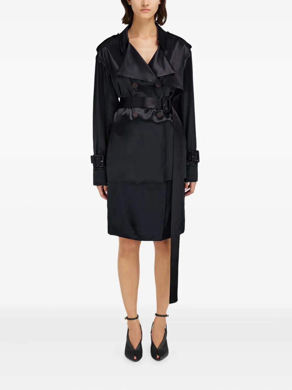 Ferragamo satin double-breasted trench coat | Trench Coats & Raincoats | Image 2