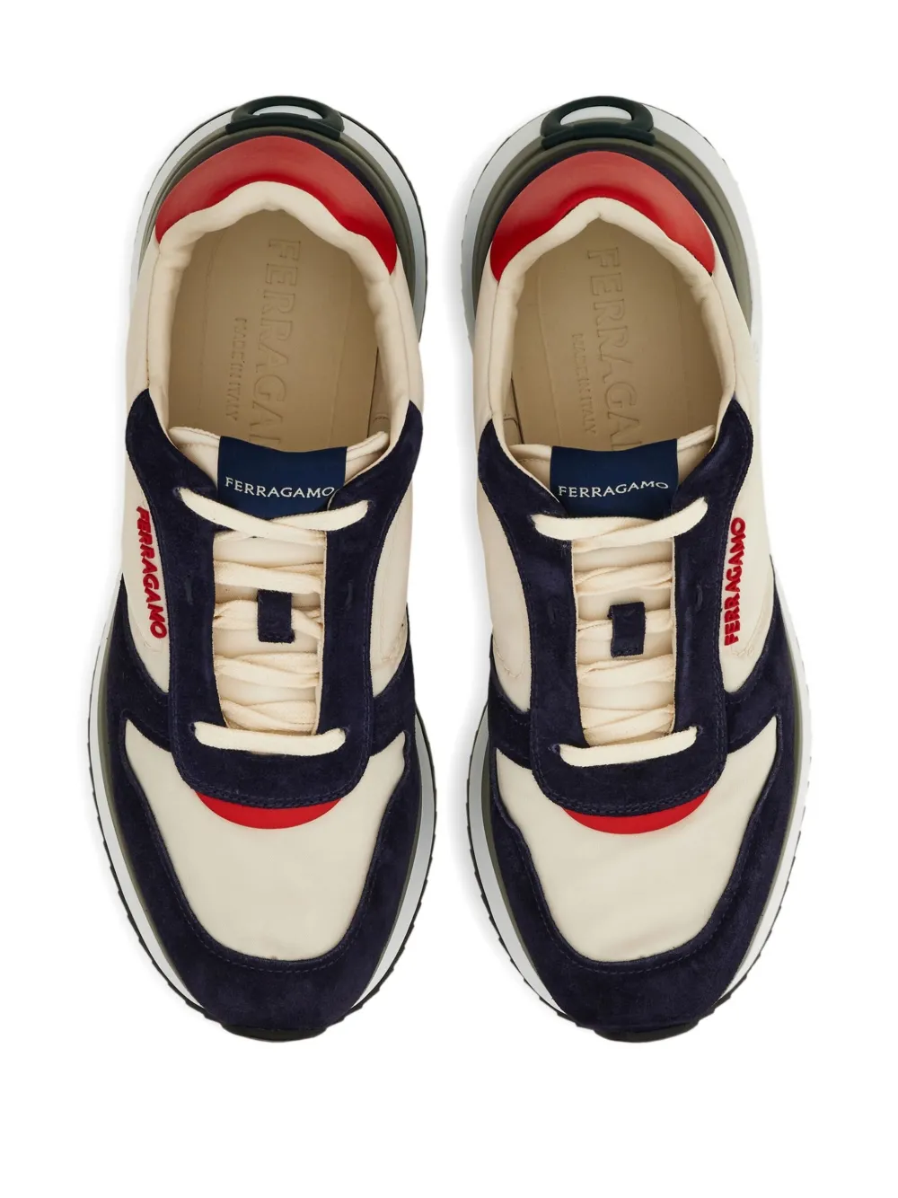 Ferragamo rubber-sole suede sneakers White