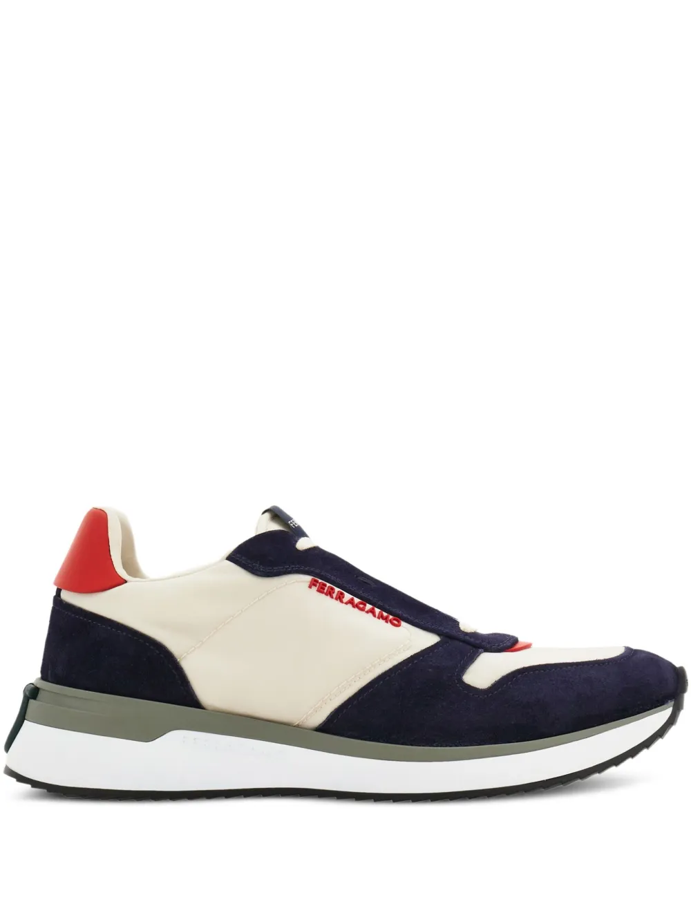 Ferragamo rubber-sole suede sneakers White