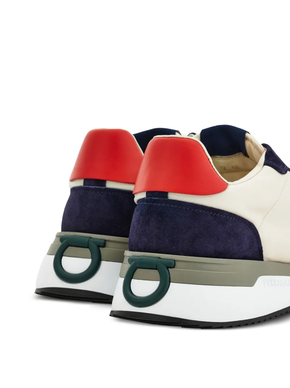 Ferragamo rubber-sole suede sneakers White