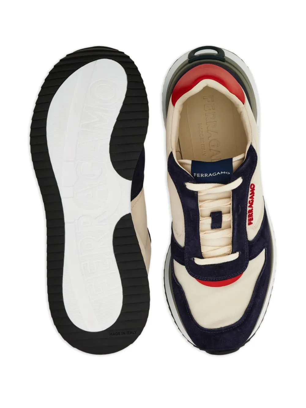 Ferragamo rubber-sole suede sneakers White