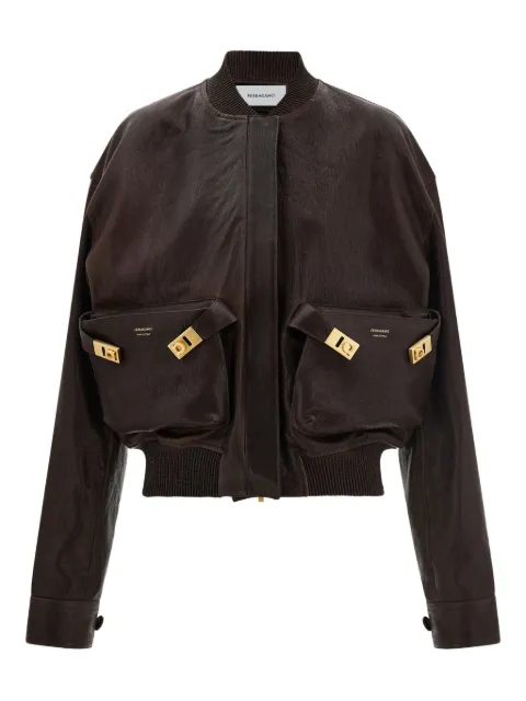Ferragamo ribbed-trim patch-pocket bomber jacket