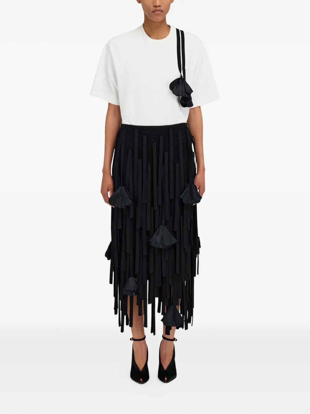 Ferragamo Mesh rok verfraaid met kwastje - Zwart