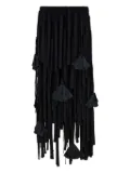 Ferragamo tassel-embellished mesh skirt - Black