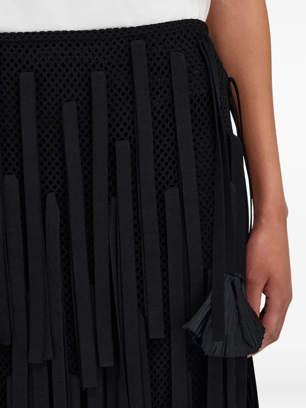 Ferragamo Mesh rok verfraaid met kwastje Zwart