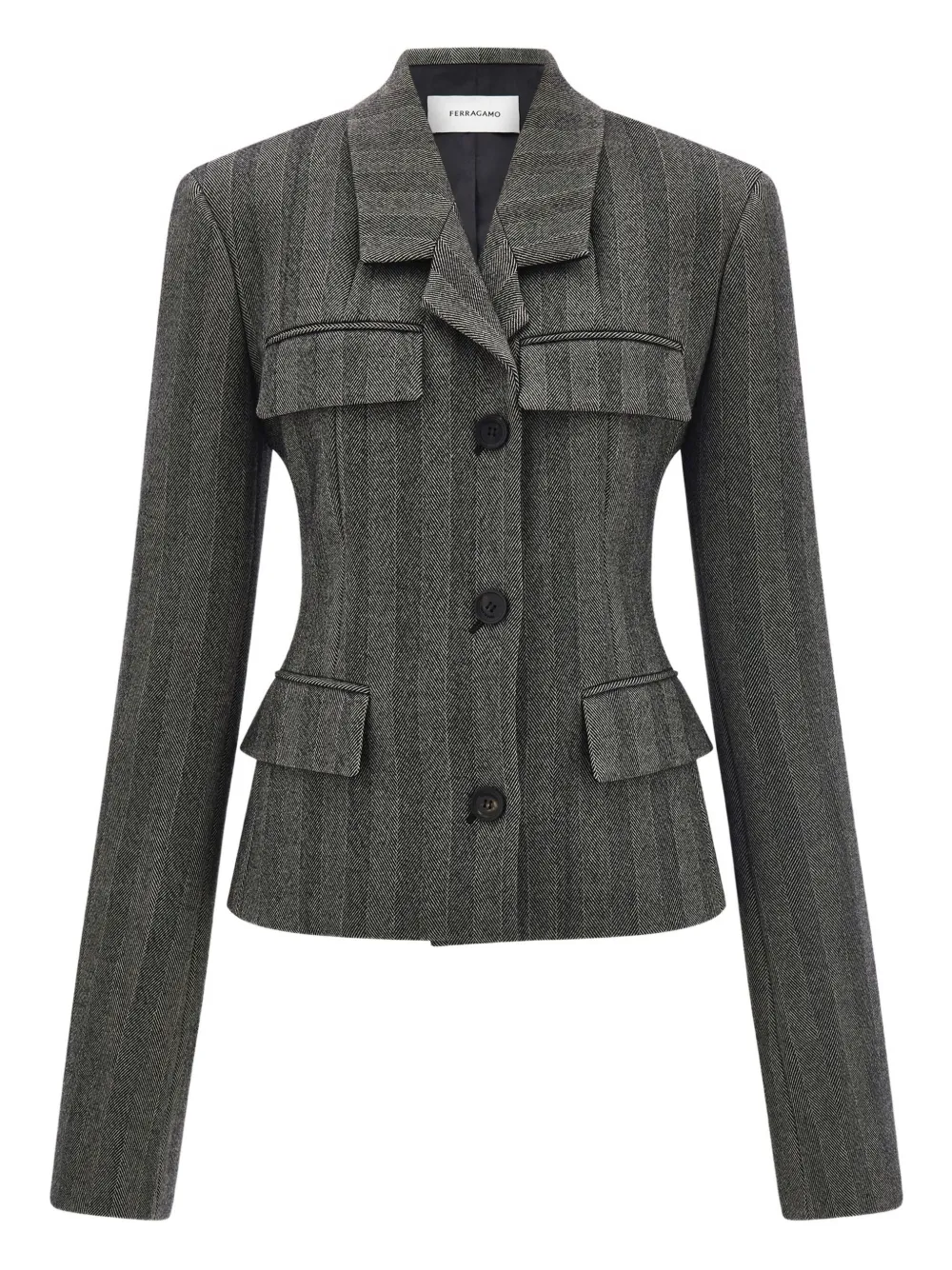 Ferragamo Blazer met klepzakken Zwart