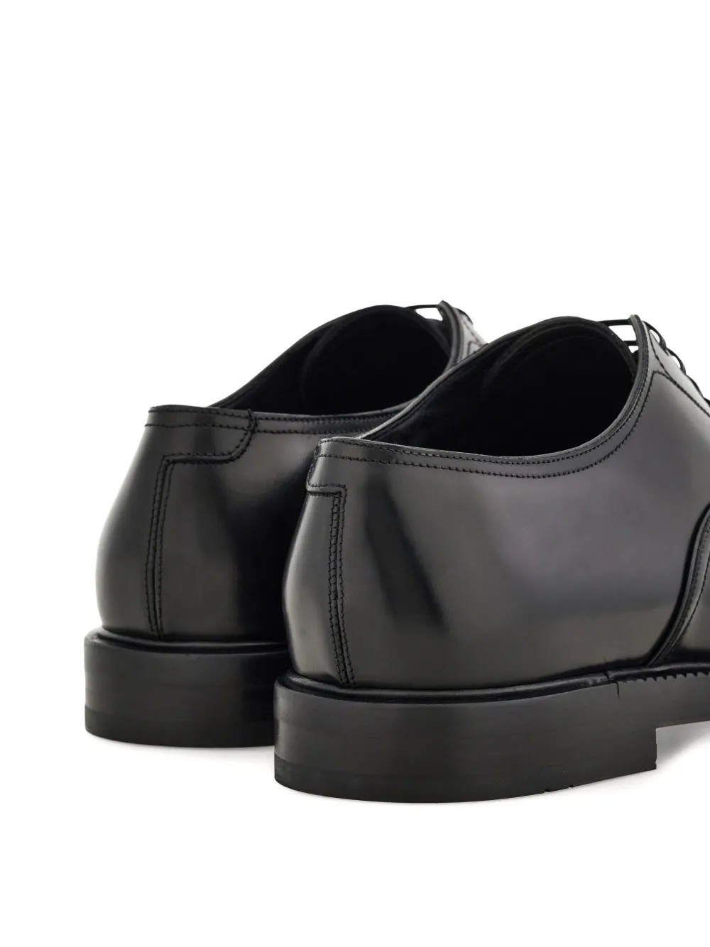 Ferragamo double-stitched leather derby shoes Black