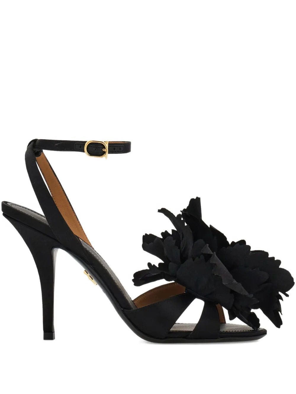 Ferragamo flower-embellished heeled sandals Black