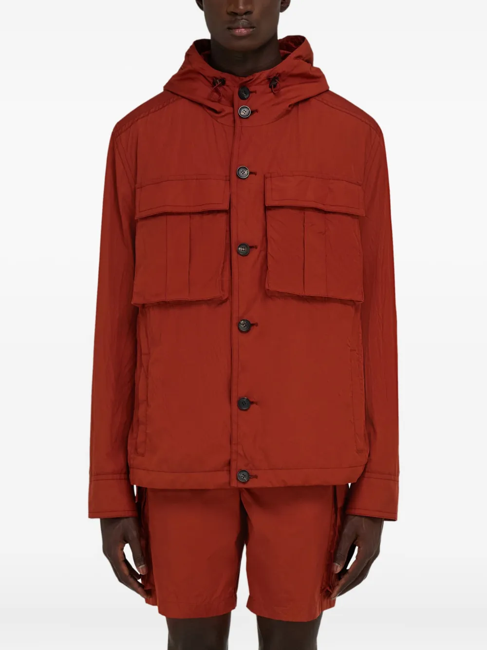 Ferragamo drawstring hooded jacket Rood