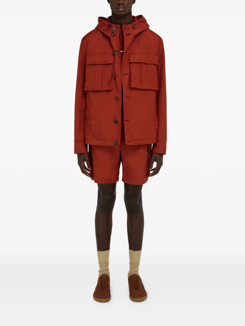 Ferragamo drawstring hooded jacket Rood